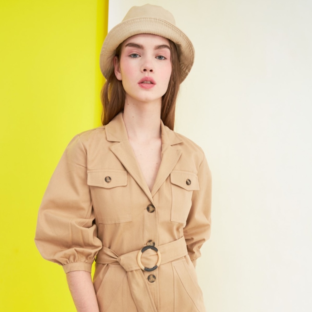 TRENDYOL - Camel Arched Dress